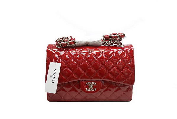 AAA Chanel Jumbo Double Flaps Bag A36097 Red Original Patent Leather Online